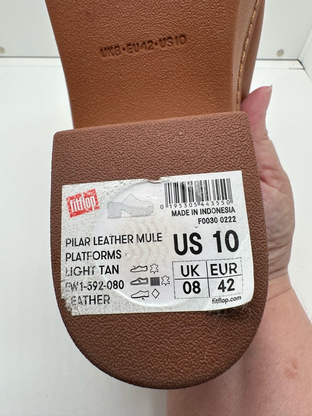 Fitflop Pilar Women’s Platform Leather Mules Size 10 - Picture 6 of 9